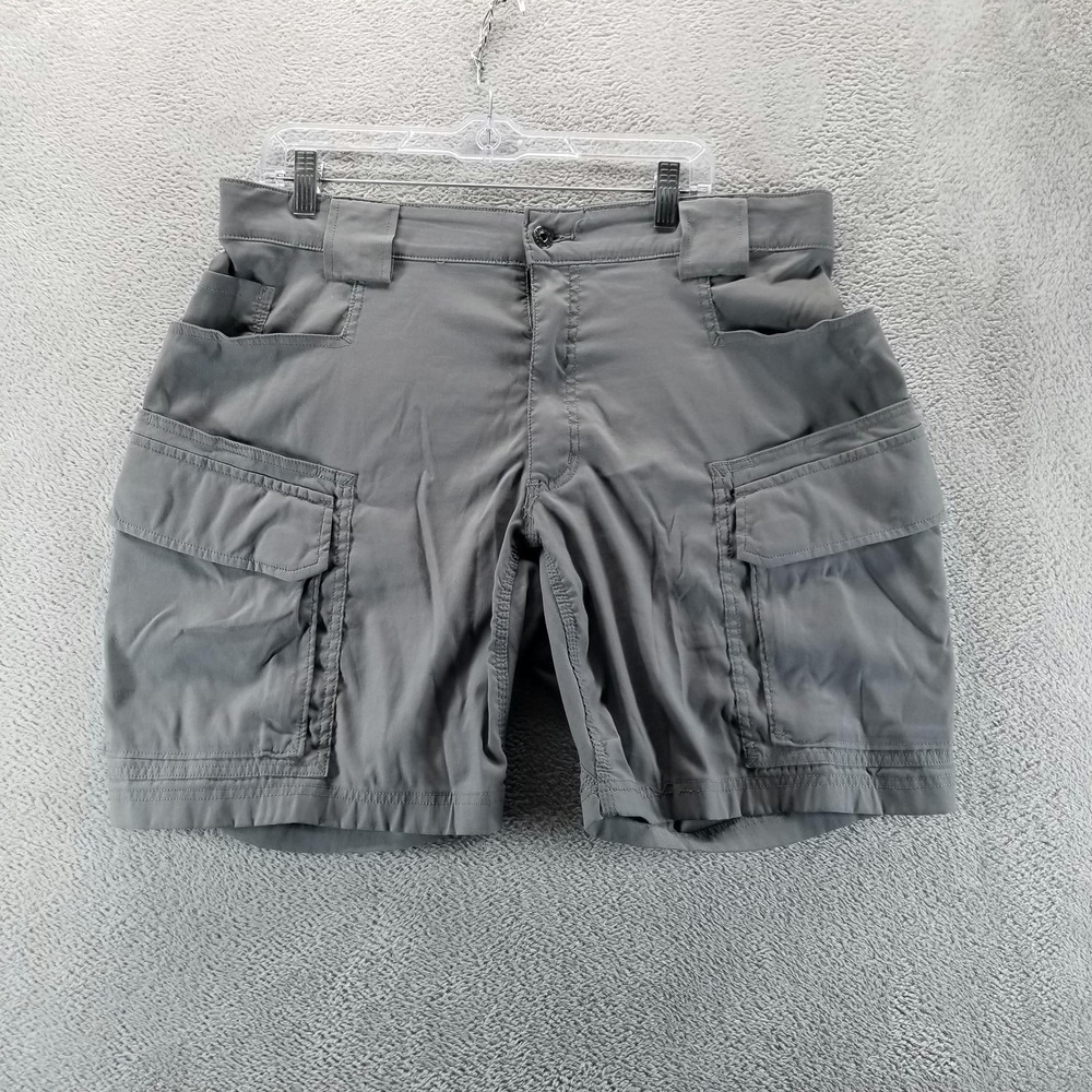Duluth Trading Shorts Mens 36 Gray Flex Dry Cargo Nylon 9" Stretch Workwear